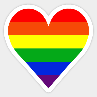 Rainbow colored heart Sticker